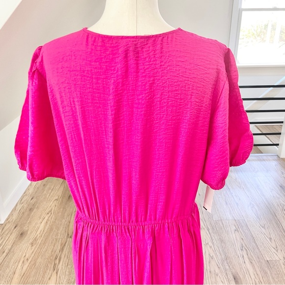 NWT XXL Nine West hot pink midi / maxi dress with pockets - Picture 8 of 8